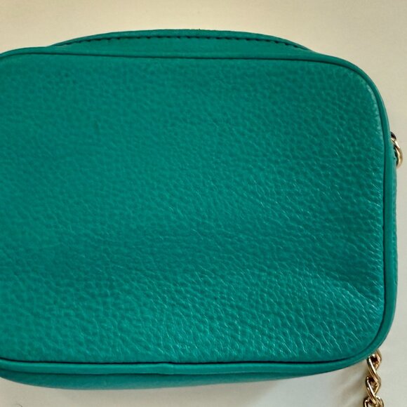 Michael Kors Crossbody Bag Turquoise/Teal with Gold Plaque - Picture 5 of 8